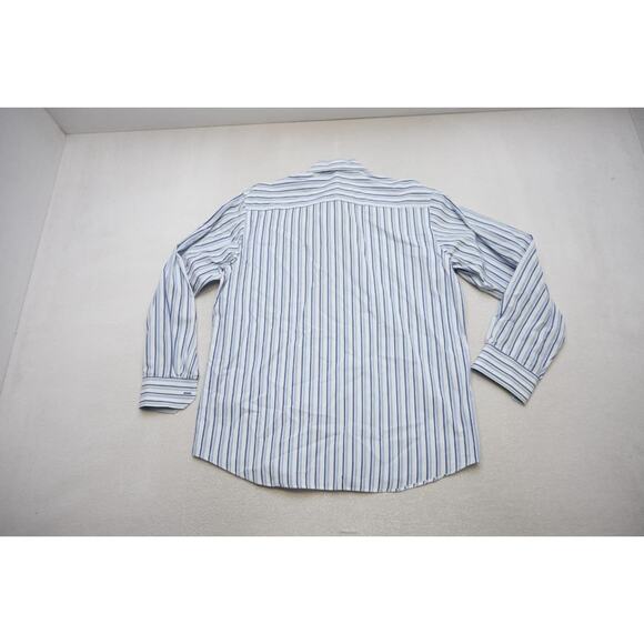 Bugatchi Uomo Dress Shirt Classic Fit Flip Cuff Plaid Button Up Mens Size XL - Picture 9 of 9